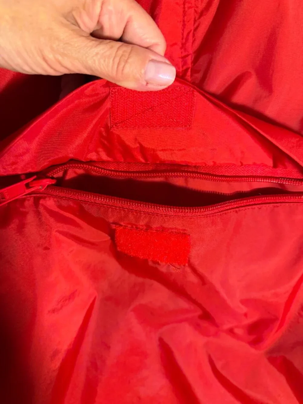 VTG J. Crew Sport Red Nylon Hooded Anorak Windbreaker Sz M